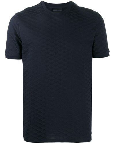 Emporio Armani T-shirt Met Logo Reliëf - Blauw