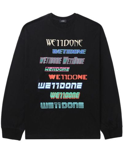 we11done Logo-print Cotton Sweatshirt - Black