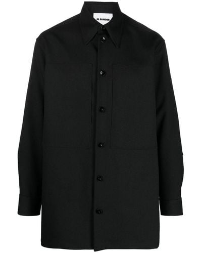 Jil Sander Pointed-collar Button-up Shirt - Black