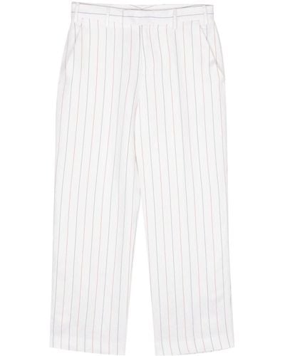 PT Torino Emma Striped Cropped Trousers - White