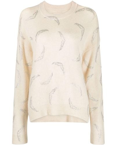 Zadig & Voltaire Markus Wings-embellished Cashmere Sweater - Natural