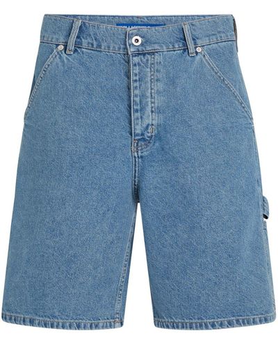 Karl Lagerfeld Utility Denim Organic-cotton Shorts - Blue