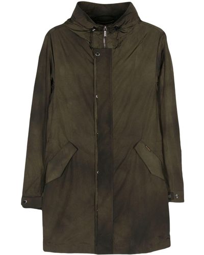 Moorer Hooded Midi Raincoat - グリーン