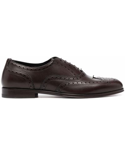 SCAROSSO Judy lace-up leather brogues - Marron