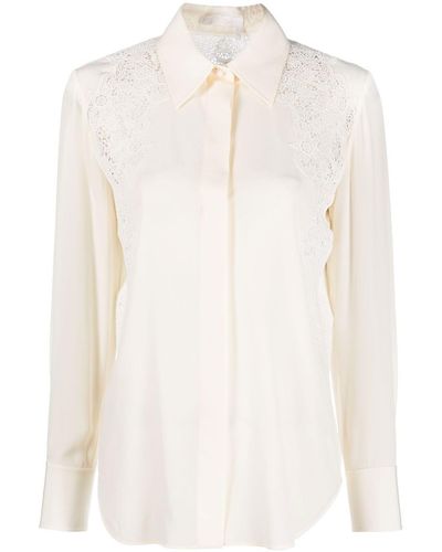 Chloé Camisa con detalle de guipur - Blanco