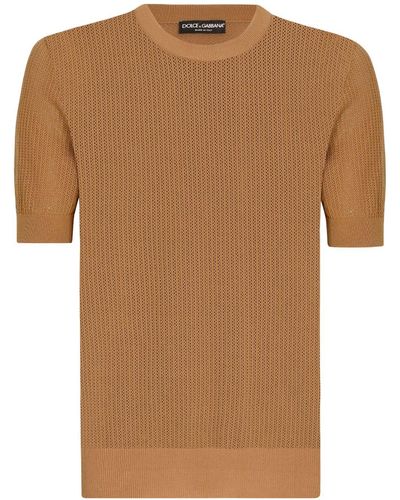 Dolce & Gabbana Short-sleeve Knitted T-shirt - Brown