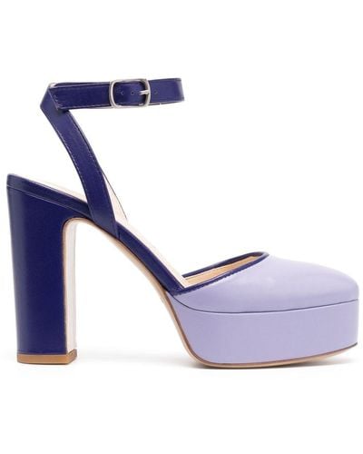 P.A.R.O.S.H. Calf-leather Platform Court Shoes - Blue
