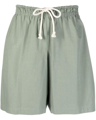 Jil Sander Drawstring-waist Cotton Shorts - Green