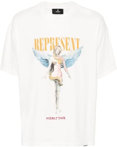 Represent T-shirt Met Logoprint - Wit
