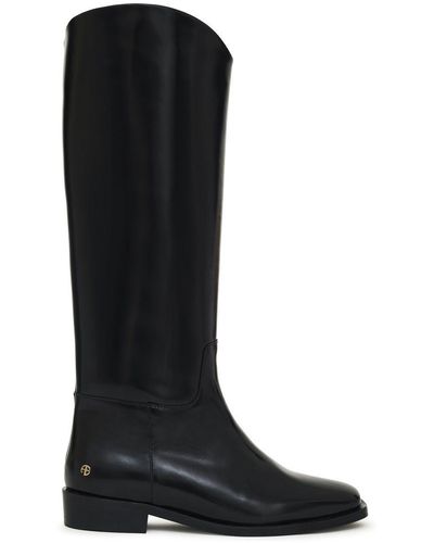 Anine Bing Kari Leather Riding Boots - Black