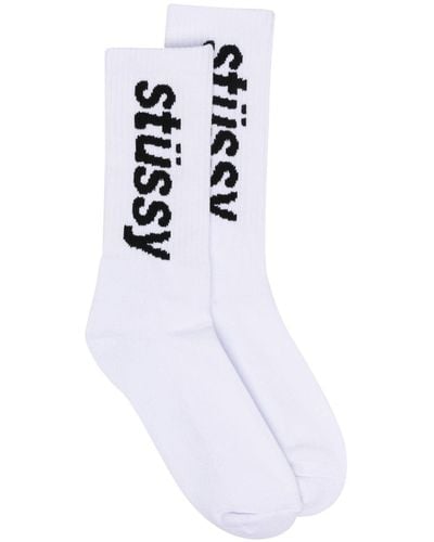 Stussy Sokken Met Geborduurd Logo - Wit
