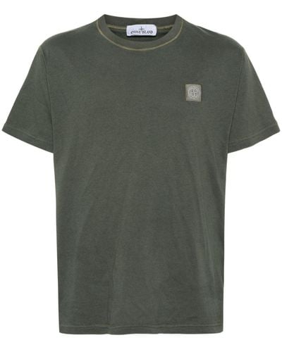 Stone Island Katoenen Jersey T-shirt - Groen