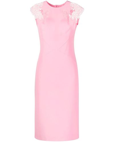 Ermanno Scervino Lace-detailed Midi Dress - Pink