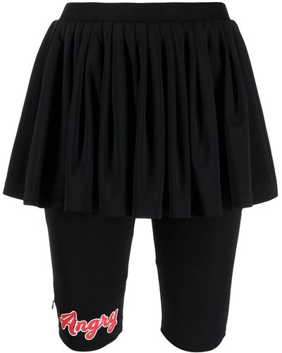 Natasha Zinko leggings-pleated Skirt - Black