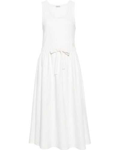 Moncler Drawstring-waist Midi Dress - White