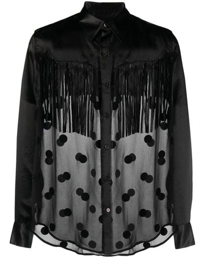 Martine Rose ウエスタンスタイル シアーシャツ - ブラック
