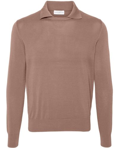 Ballantyne Polo-collar Cotton Sweater - Brown