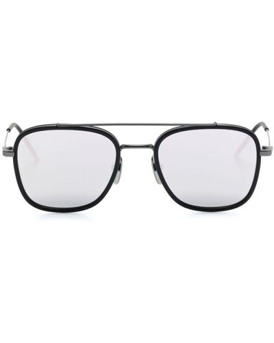 Thom Browne Gafas de sol con montura piloto - Negro