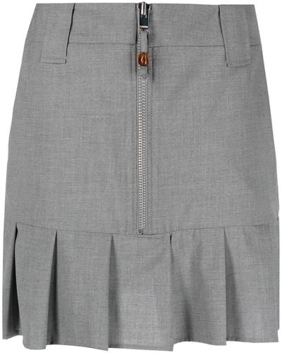 Ganni Pleated Mini Skirt - Gray