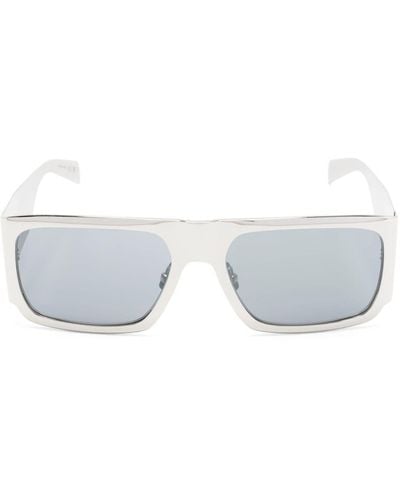 Saint Laurent Sonnenbrille mit Shield-Gestell - Weiß