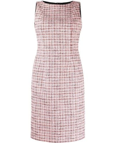 Paule Ka Sleeveless Mid-length Tweed Dress - Pink