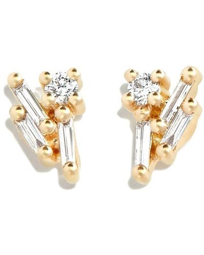 Suzanne Kalan 18kt Yellow Gold Diamond Earrings - Metallic