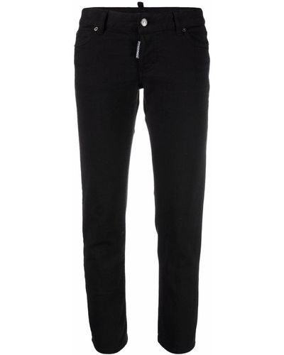 DSquared² Cropped Low-rise Trousers - Black