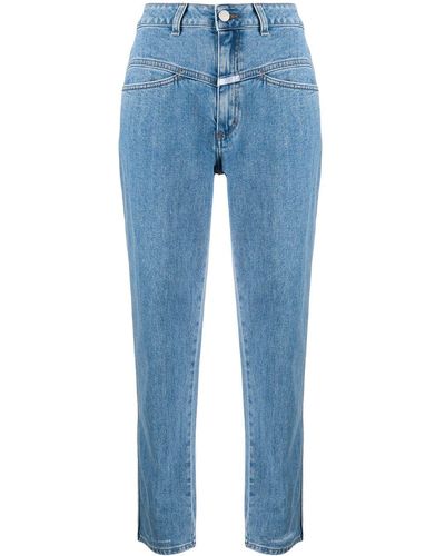 Closed Pedal Pusher Tapered-Jeans - Blau