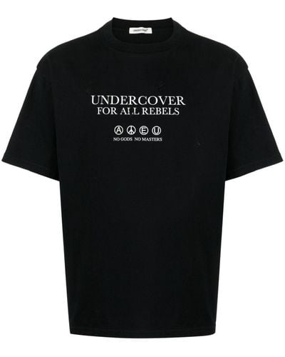 Undercover T-Shirt mit Slogan-Print - Schwarz