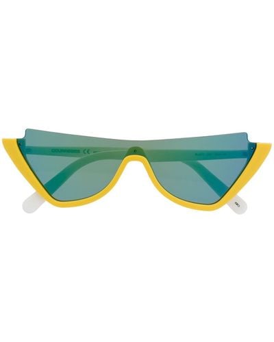 Courreges Cat-Eye-Sonnenbrille mit Kontrastdetails - Grün