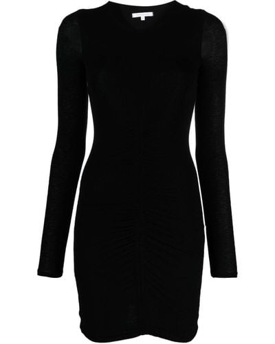 Patrizia Pepe Ruched Jersey Minidress - Black