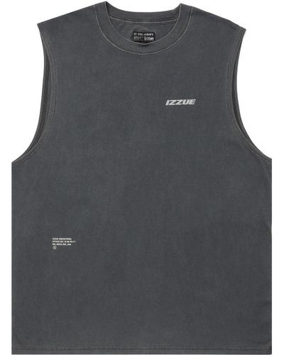 Izzue Logo-print Cotton Tank Top - Gray