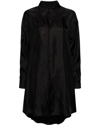 MM6 by Maison Martin Margiela サテンシャツドレス - ブラック