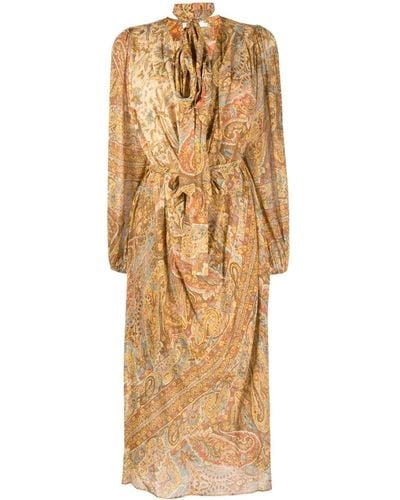 Zimmermann Midi-jurk Met Paisley-print - Naturel
