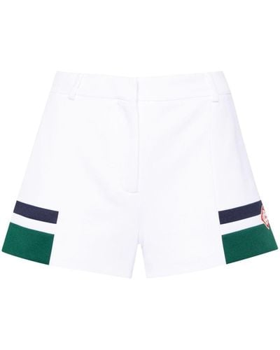 Casablancabrand Logo-patch Tailored Shorts - White