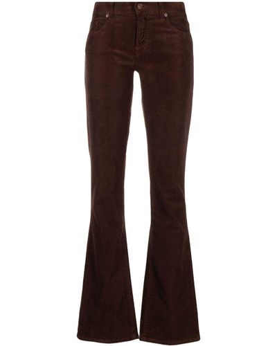 7 For All Mankind Mid-rise Corduroy Bootcut Pants - Brown