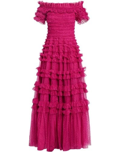 Needle & Thread Lisette ラッフルイブニングドレス - ピンク