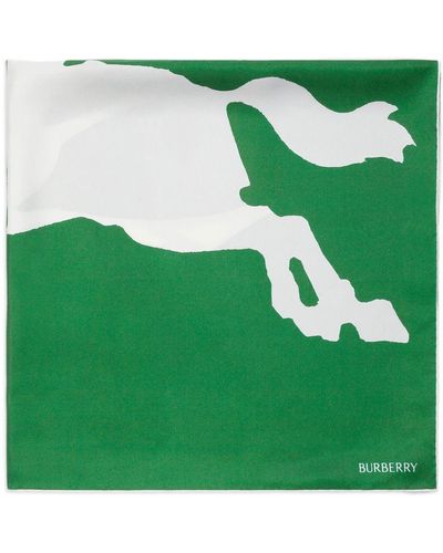 Burberry Sciarpa bicolore con stampa EKD - Verde