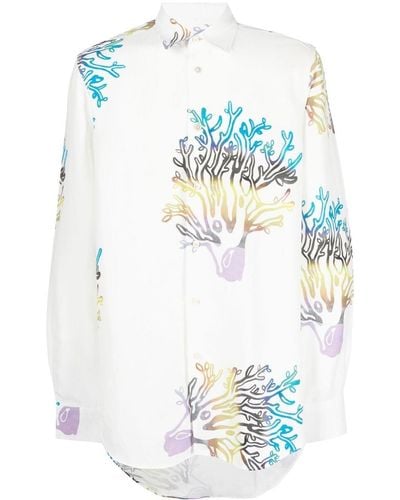 Paul Smith Patterned Button-up Shirt - White