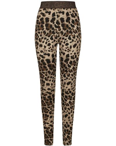 Dolce & Gabbana Leggings de cintura alta con estampado de leopardo - Negro