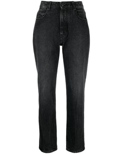 Ami Paris High-waisted Straight-leg Jeans - Black