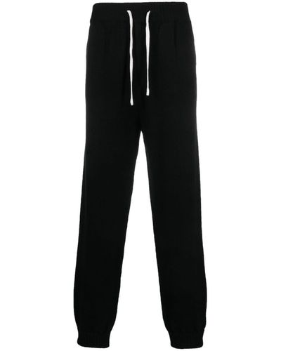 MSGM Pantalon de jogging en maille à coupe fuselée - Noir