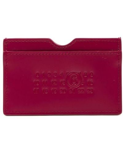 MM6 by Maison Martin Margiela Signature Leather Cardholder - Purple