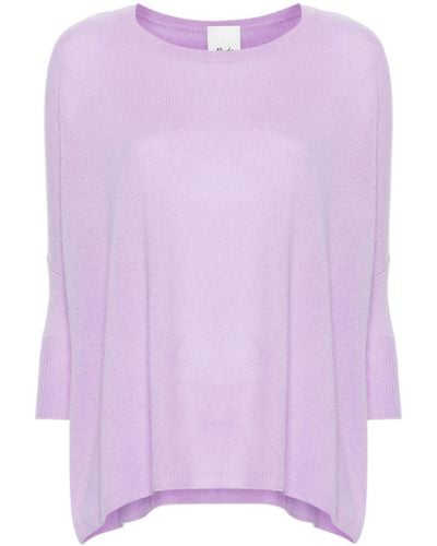 Allude Round-neck Cashmere Sweater - Purple
