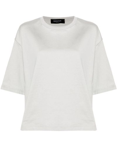 Fabiana Filippi Bead-detailing Cotton T-shirt - ホワイト