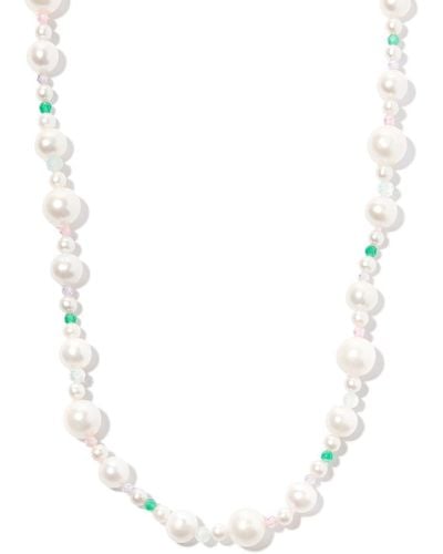 Hatton Labs Collana in argento sterling con perle e perline - Bianco