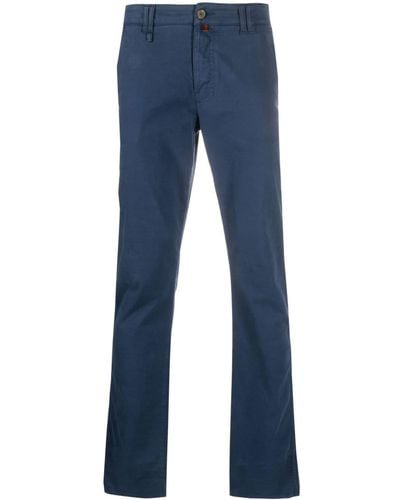 Billionaire Logo-embroidered Chino Trousers - Blue