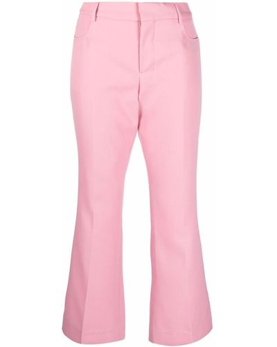 Ami Paris Pantaloni crop svasati - Rosa