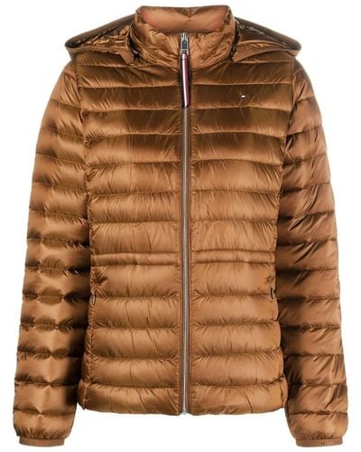 Tommy Hilfiger Hooded Padded Puffer Jacket - Brown