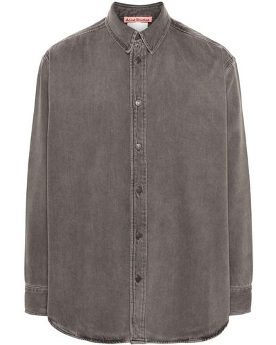 Acne Studios Denim Shirt Met Lange Mouwen - Grijs